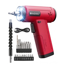 4V Cordless Electric Screwdriver, 22Pcs Small Power Screwdriver Set with LED Light, 320 RPM, 4 N.m Torque, 2000mAh Type-C Rechargeable, Lightweight for Furniture Assembly & Home Repair