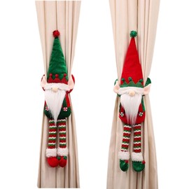 eBoutik - Set of 2 Christmas Curtain Holdbacks Gonk/Elf Decorations - Plush Hanging Swedish Ornament for Tree or Doors, & Curtains - Xmas Tomte Faceless Elf
