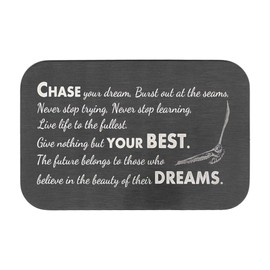 Chase Your Best Dream Engraved Metal Wallet Insert Note Congratulations To Family Friend Student Blessing Graduation Gift