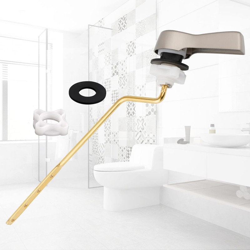 Hibbent Universal Metal Side Mount Toilet Handle Replacement Kit, Brass