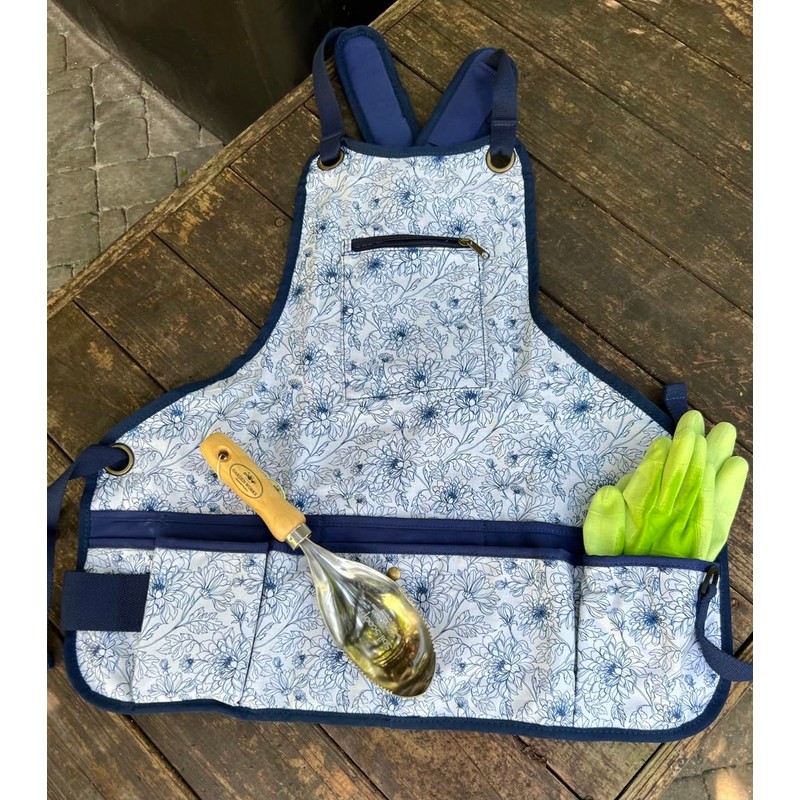 Garden Works Ironwood Tools Garden Apron, 9.65-inch Height, Floral Pattern,