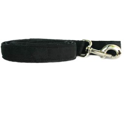 The Good Dog Company Hemp Corduroy Leash - 6 ft (3/4 Inch Width, Black)