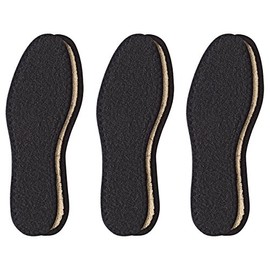 pedag pedag Deo Fresh Natural Terry Cotton & Sisal Insoles, Handmade in Germany, Fully Washable, Perfect for Keeping Feet Dry and Fresh in The Summer, US W9 M6 / EU 39, Black, 3 Pair