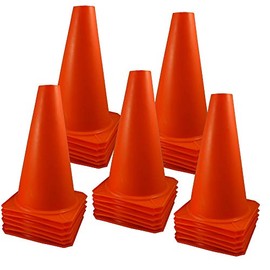 60 New Orange 9" Tall Durable Field Sports Marker Traffic Cones for Football, Soccer, Kids Games, Festivals, Indoor or Outdoor Activities, Agility Training, and More