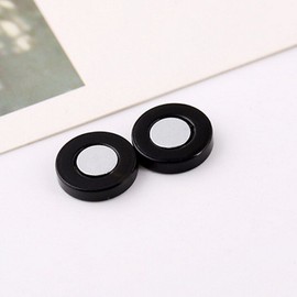 Lottoy® 1 Piece Magnet Circle Round Stud Earring, Stainless Steel Magnetic Ear Studs No Piercing for Women Men Health (Silver, 6mm)