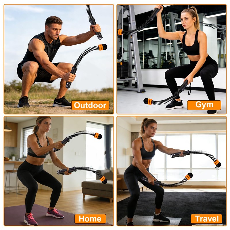 2PCS Adjustable Weighted Ropeless Battle Ropes, Heavy Duty Cordless Battle