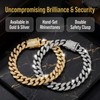 Cat Chain Collar with Diamond Rhinestones, 2PCS Cuban Link Pet