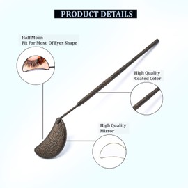 MuskalMed Lash Mirror Eyelash Extension Mirror Half-moon Shape Lash Mirror Stainless Steel Eyelash Mirror Tool Large Eyelash Inspection Mirror for Women Girls Makeup Supplies ELM-03
