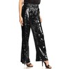 Anna-Kaci Women's Elastic Waist Sparkly Sequin 70's Disco Wide Leg