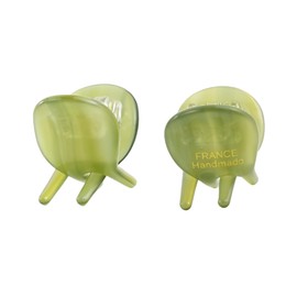 2PCS Mini Green Hair Claw Clips for Women, Tiny Acetate Jaw Clips for Thin & Medium Hair, Small Cute Hair Accessories for Daily School Party Travel