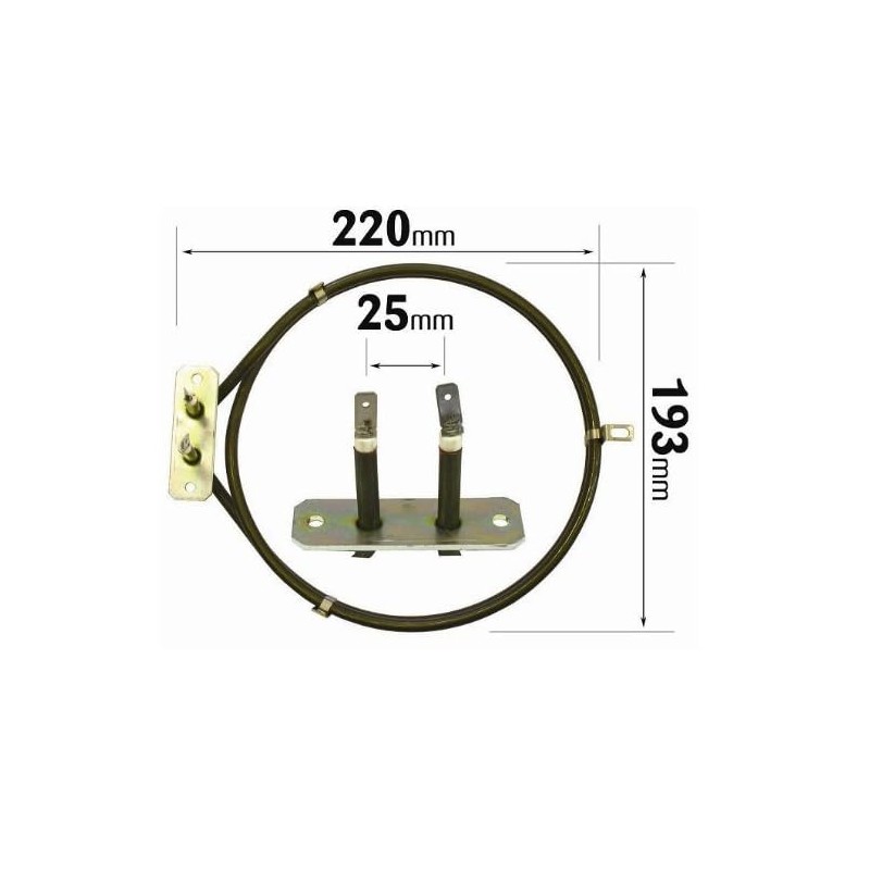 ELE9323 Fan Oven Element, 2000W Circular Heater Wire, Round, Stainless