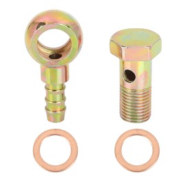 MACHSWON 12mm Car Diameter Banjo Hose Barb Bolt Fittings Washer Kit Bronze Tone Metal for Motorcycle Car