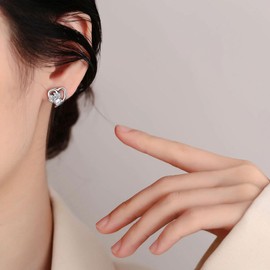 Stud Earrings 925 Sterling Silver Girls Earrings Small Earrings with Zirconia Cat Paw Print Stud Earrings for Women Girls Jewellery Gifts, Silver