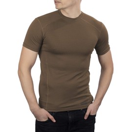 281Z Mens Military Moisture Wicking Base Layer T-Shirt - Tactical Training Army Professional - Polartec Delta - Odor Resist - Cool Touch (Coyote Brown, Large)