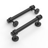 Amerdeco 10 Pack Matte Black Cabinet Pulls 3.75 Inch Hole