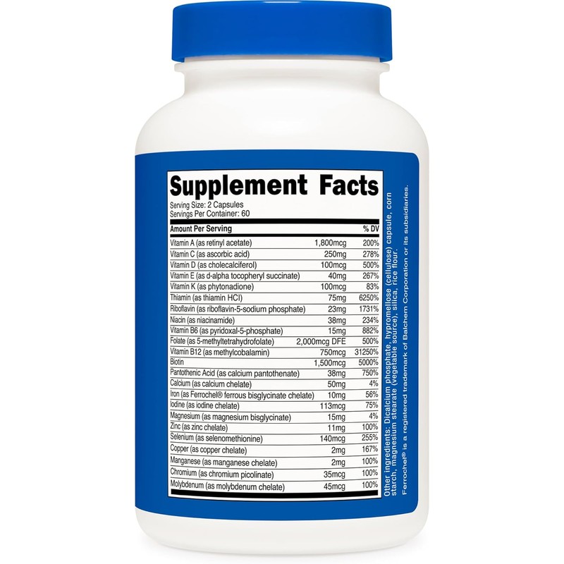 Nutricost Methylated Multivitamin 120 Capsules, 60 Servings - 23 Vitamin