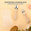 Portable Baby Dinning Tableware Stainless Steel Silicone Baby Feeding Spoon