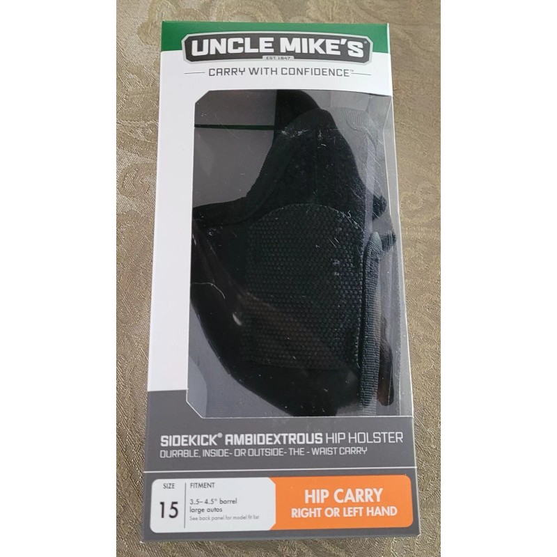 UNCLE MIKE'S SIDEKICK. AMBIDEXTROUS HIP HOLSTER SIZE 15, DURABLE NYLON,