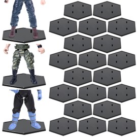 GlikCeil 20 Pcs Action Figure Stands 6 Inch Multi Functional Action Figure Stand Base Plastic Black Stand Bases for 1/12 Scale (6 )