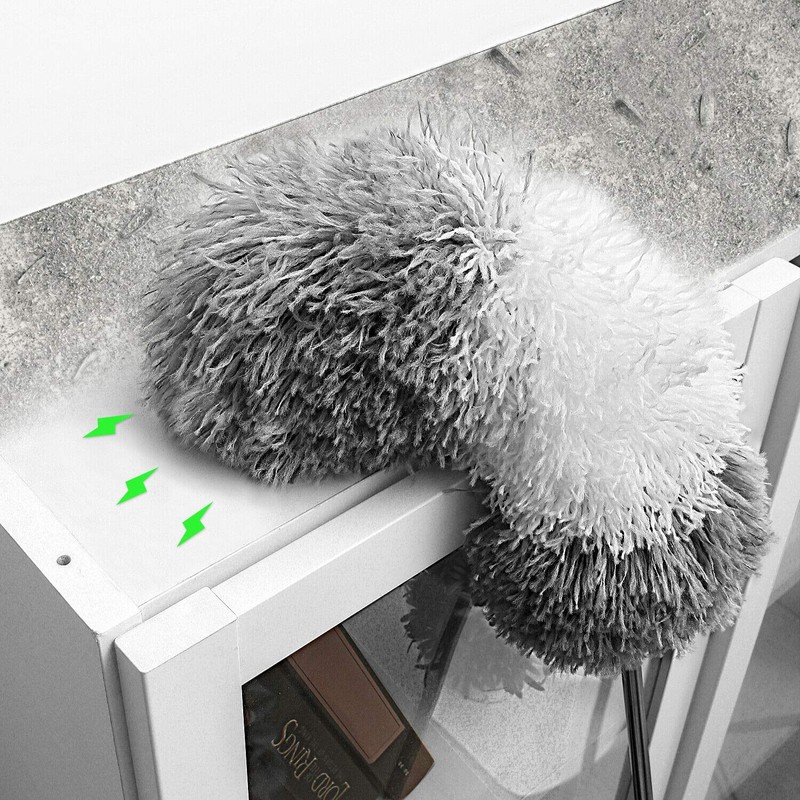 BOOMJOY Microfiber Feather Duster with Extendable Pole and Bendable Head,