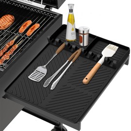 euluoziqing Silikon Grillmatte Kompatibel mit Blackstone, Griddle Tools Matte für Gasgrill Seitenbrenner, Multifunktionale Silikonmatte Grill für Küchen und BBQ Grills Arbeitsplatten (Schwarz)