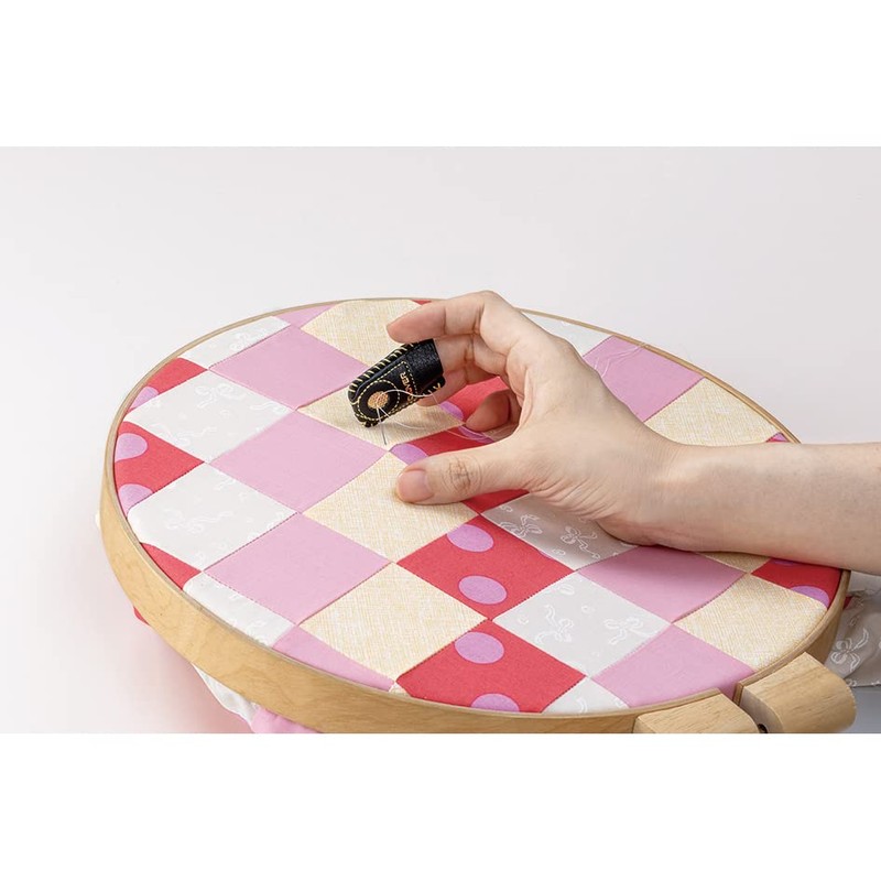 Clover Coin, Gold Brass Disk, Soft Black Leather, Sewing Needle,