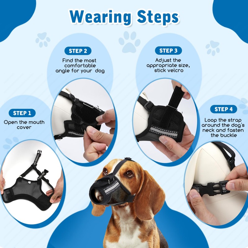 Nobleza - Muzzle for Dogs, Soft Mesh Muzzle for Small