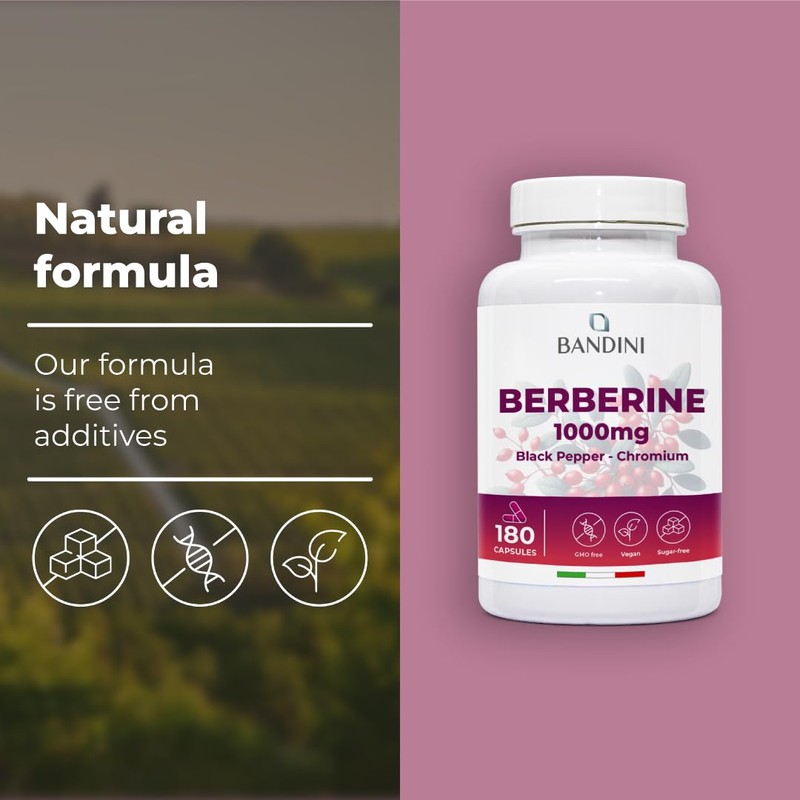 Bandini® Berberine 1000mg Pure high Dosage | 180 Vegan Capsules