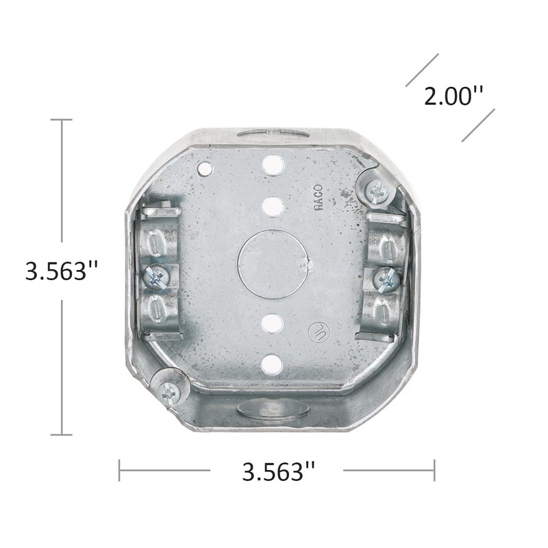 Hubbell-Raco 146 1-1/2-Inch Deep, 1/2-Inch Side Knockouts, Side holes, NMSC