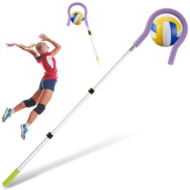 Silipull Adjustable Volleyball Spike Trainer with Question Mark Hook Volleyball Training Equipment Durable Lightweight Hitting Trainer Equipment Volleyball Holder for Serving Jump Spiking(Purple)