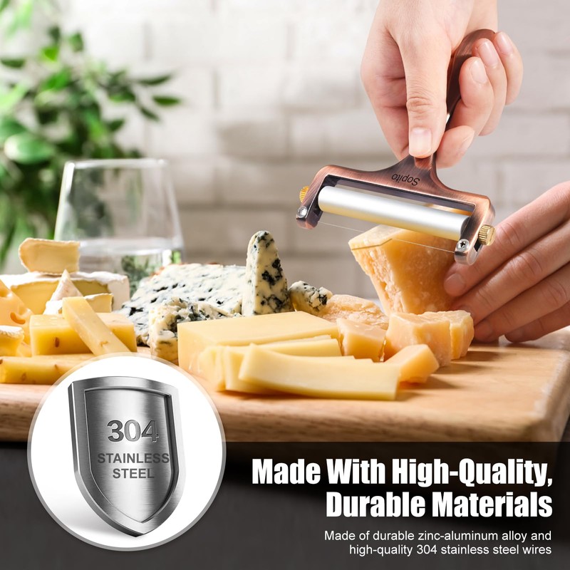 Sopito Cheese Slicer Stainless Steel With 3 Extra Wires Great
