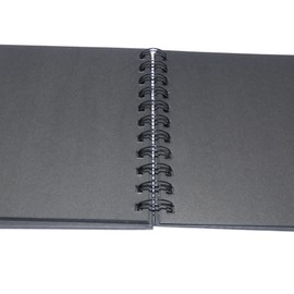 Kraft Paper Scrapbook Small Medium Large Square with Bow (Black, Medium, 20 x 20 cm, 50 Sheets)