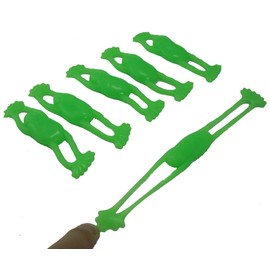 24 Yabber® Green Flying Stretchable Rubber Sticky Sling Shot Frog Toy Birthday Party Favors Christmas Stocking Stuffers