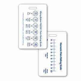 Wong-Baker FacesÂ® Pain Rating Scale Vertical w/NRS Badge ID Card Pocket Reference Guide (1 Card)