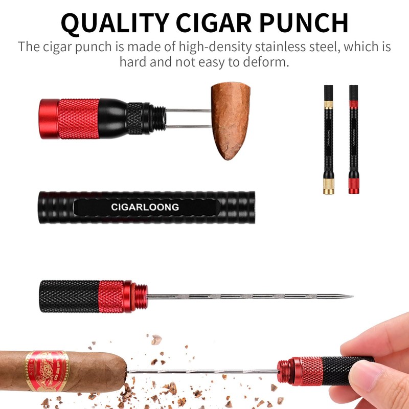 HANCIGAR 4-in-1 Cigar Punch Enhancer Tool Built-in Nubber Punch &