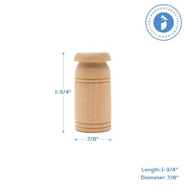Wooden Milk Can, 1-5/8 inch, Pack of 50, Small Unfinished Cargo Drums, Perfect for Miniatures, Scale Models, Mini Train Making or Woodworking Craft Projects, by Woodpeckers