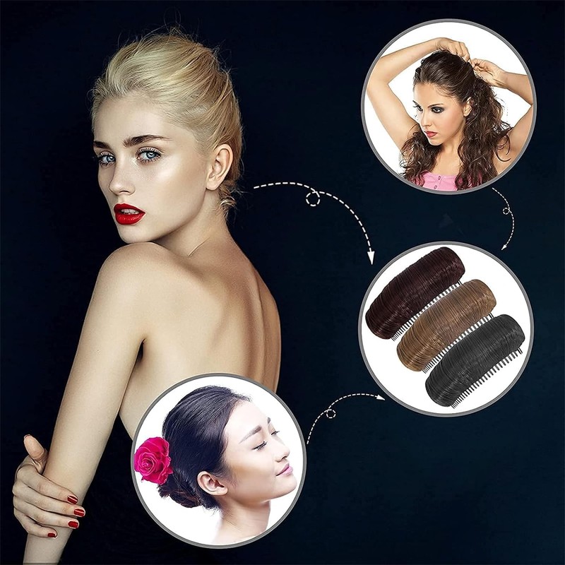 Light Brown Invisible Hair Pad, False Hair Clip Princess Styling