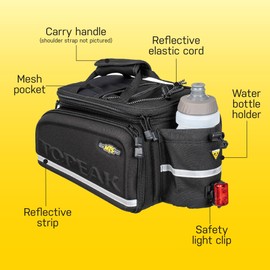 Topeak MTS TrunkBag DXP Rear Bicycle Bag with Expandable Panniers, Strap Mount - 2024 Model