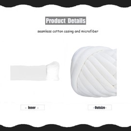 Velvet Chunky Yarn Bulky Tube Yarn for Hand Knitting Blanket for Braided Knot, Giant Arm Knitting Yarn for Knitting Throw Rugs Pillow(White,1.1lb)