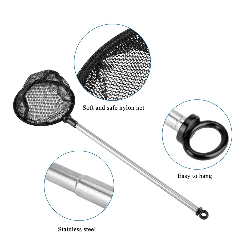 Lpraer Aquarium Fish Net 3.5" Round Fish Net with Extendable