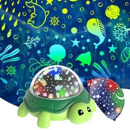Stynxro Planetarium Home 360° Rotating LED Cute Turtle Projector for Kids Indoor Night Light Aurora Lamp Star Light Ocean Projector Plug-in Starry Sky Bedside Lamp Birthday Present Holiday Gift Kids