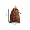 Leather Drawstring Pouch multipurpose Medieval coin waist bag, Vintage Brown,