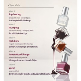 Heart Percent Dote On Mood Top Coating Lip Plumper, High-Shine Glossy Finish Gold & Pink Pearl Sparkles Lip Gloss 04. Warm Glitter