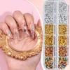 4200 Pcs Nail Art Rhinestones Kit,2-3mm Shiny Gold/Silver/Mixed Colors Rhinestones,3D