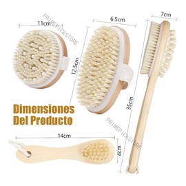 4pcs Cepillo Corporal De Cerdas Natural Exfolia Piel Muerta