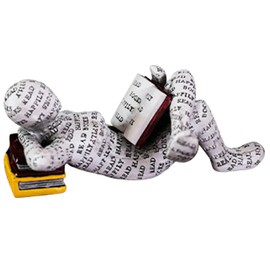 PIGPIGFLY Reading Statue, Decorative Figures, Decorative Living Room, Home Store Decoration, Reader, Modern Abstract Art Sculptures Decoration, Office Decorations, Polyresin, Gift
