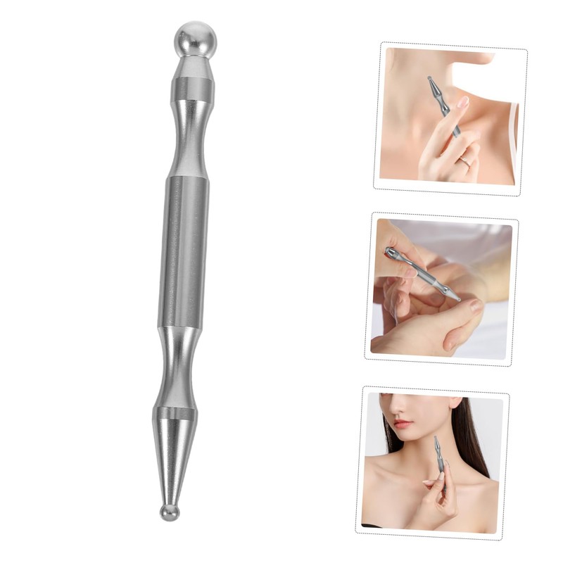 FRCOLOR Stainless Steel Deep Tissue Massage Wand Manual Acupressure Tool