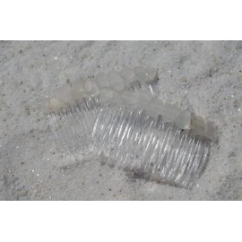 Genuine Frosted Sea Glass Hair Comb (Set of 2)