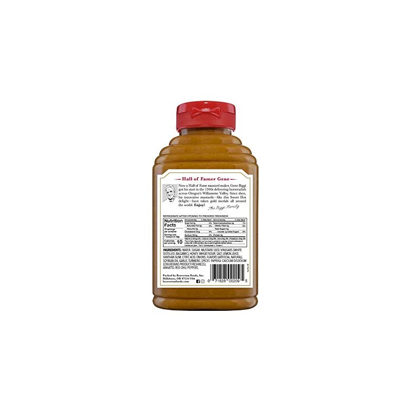 Beaver Sweet Hot Mustard, 13 Ounce Squeeze Bottle (Pack of