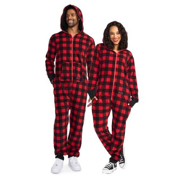 Tipsy Elves Red and Black Buffalo Plaid Cozy Ugly Christmas